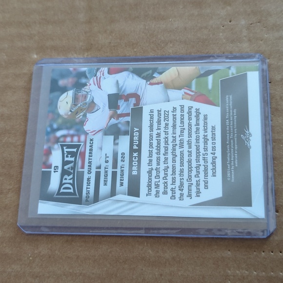 2023 Leaf Brock Purdy Rookie Card 49ers - Picture 2 of 2